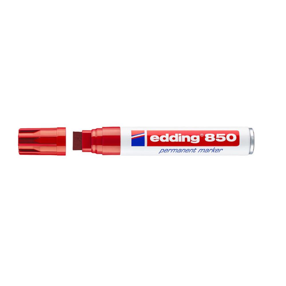 Marqueur 850 permanent Edding - Pointe biseaut�e - Coloris Rouge