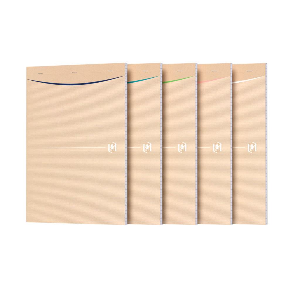 Bloc notes Oxford Touareg A4 21 x 29,7 cm - 90g - Papier recycl - Petits carreaux 5x5 - 160 pages