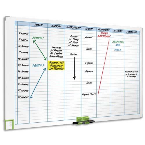Planning magn�tique effa�able Hebdomadaire Acco - 60 x 90 cm �- 8 colonnes - 24 lignes
