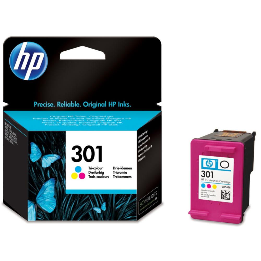 Cartouches pour imprimantes - Hp 301 cartouche d'encre trois couleurs authentique