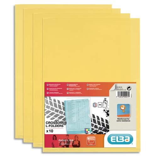 Pochettes coins Elba Fard'liss - en PVC 18/100e - jaune - Paquet de 10