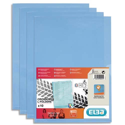 Sachet de 10 pochettes-coin Elba Fard'liss en PVC 18/100e - bleu
