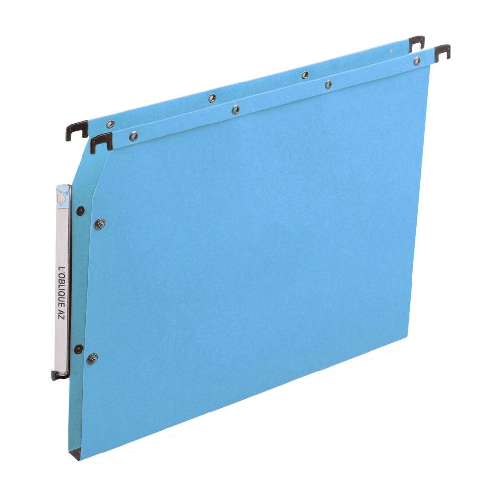 Dossiers suspendus AZV en carte Canson bleu - pour armoire - fond 15 mm - lot de 25