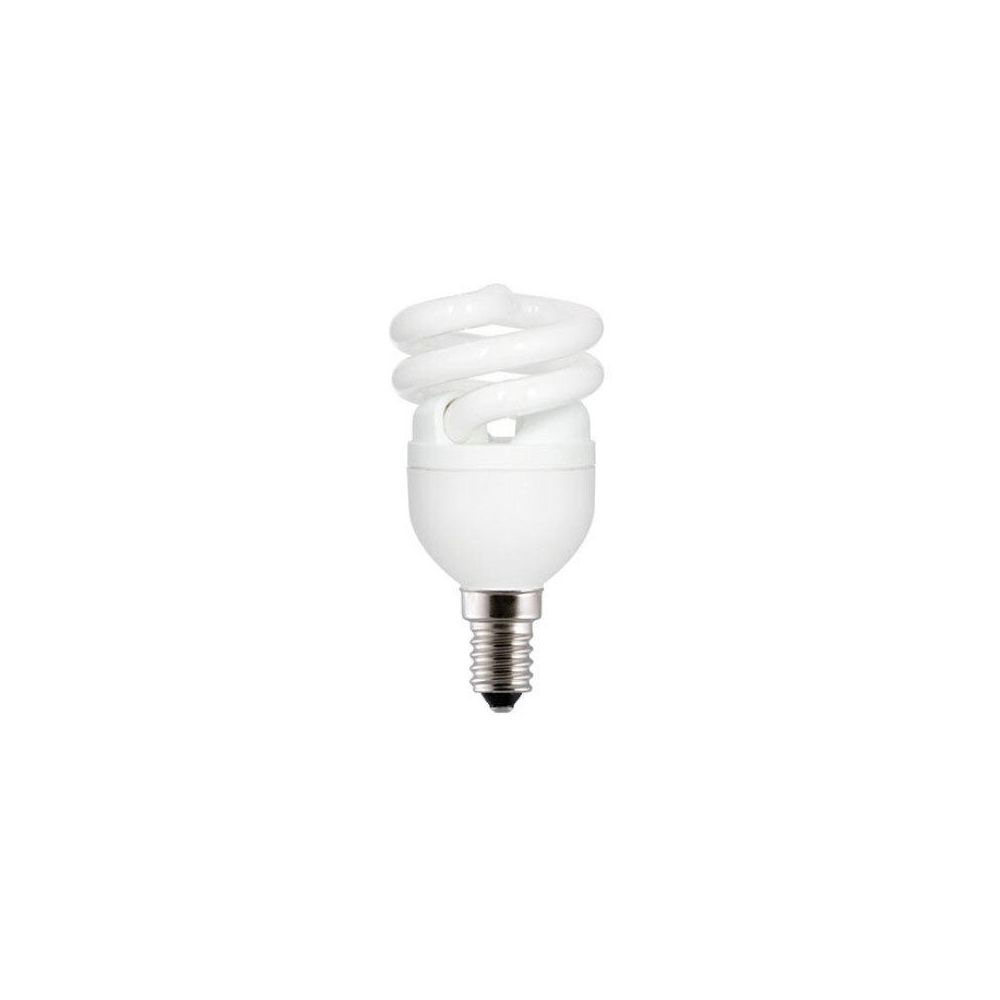 Ampoule Fluocompacte - 2 tubes spirales - culot E14 - 8W - 470 lumens - 2700K