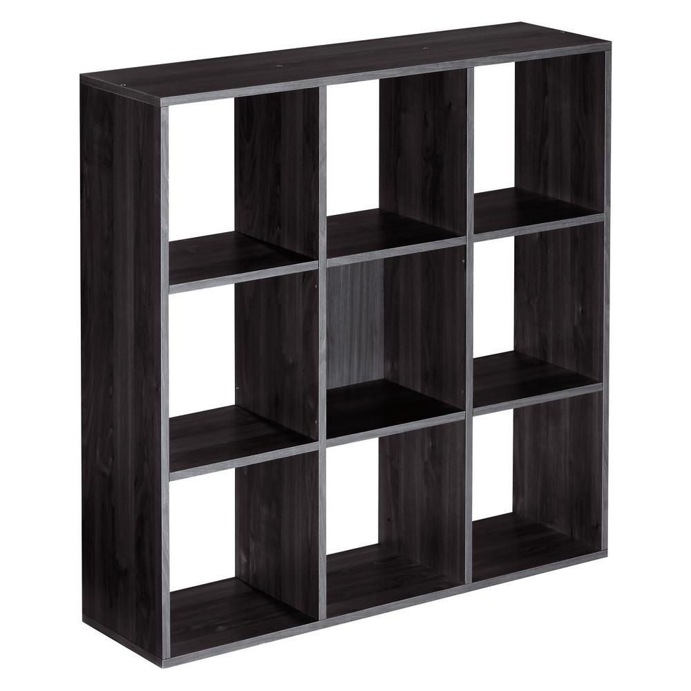 Module bibliothque multicases classique - 9 cases - noir