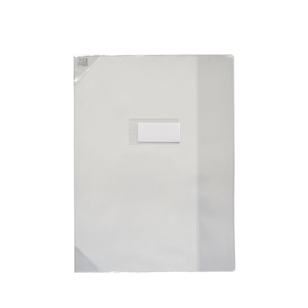 Prot�ge cahier Oxford A4 en PVC - Format 24 x 32 cm avec rabat et porte �tiquette - Incolore