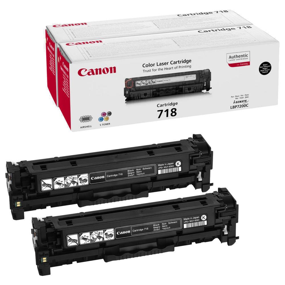 Cartouches de toner - Canon crg-718 bk vp cartouche de toner 2 pice(s) original noir
