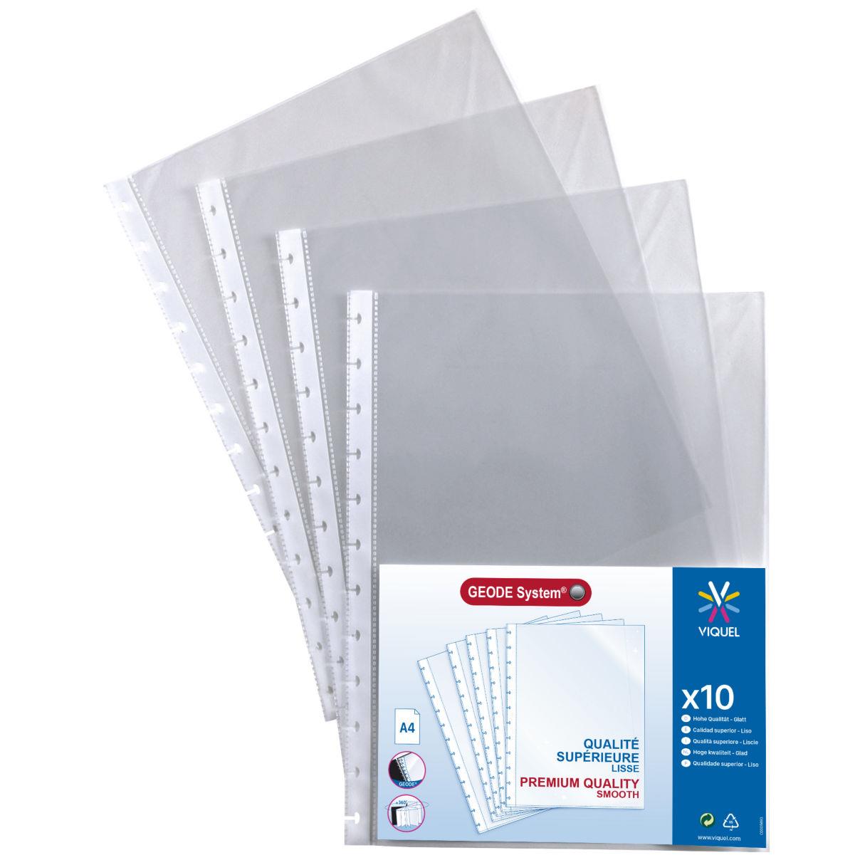 Pochettes Viquel Gode - A4 - polypropylne - lisse - 5/10 - lot de 10 - incolore