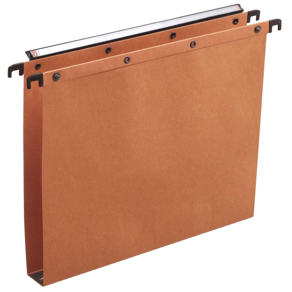 Dossiers suspendus AZO en carte Canson orange - pour tiroir - dos 30 mm - lot de 25