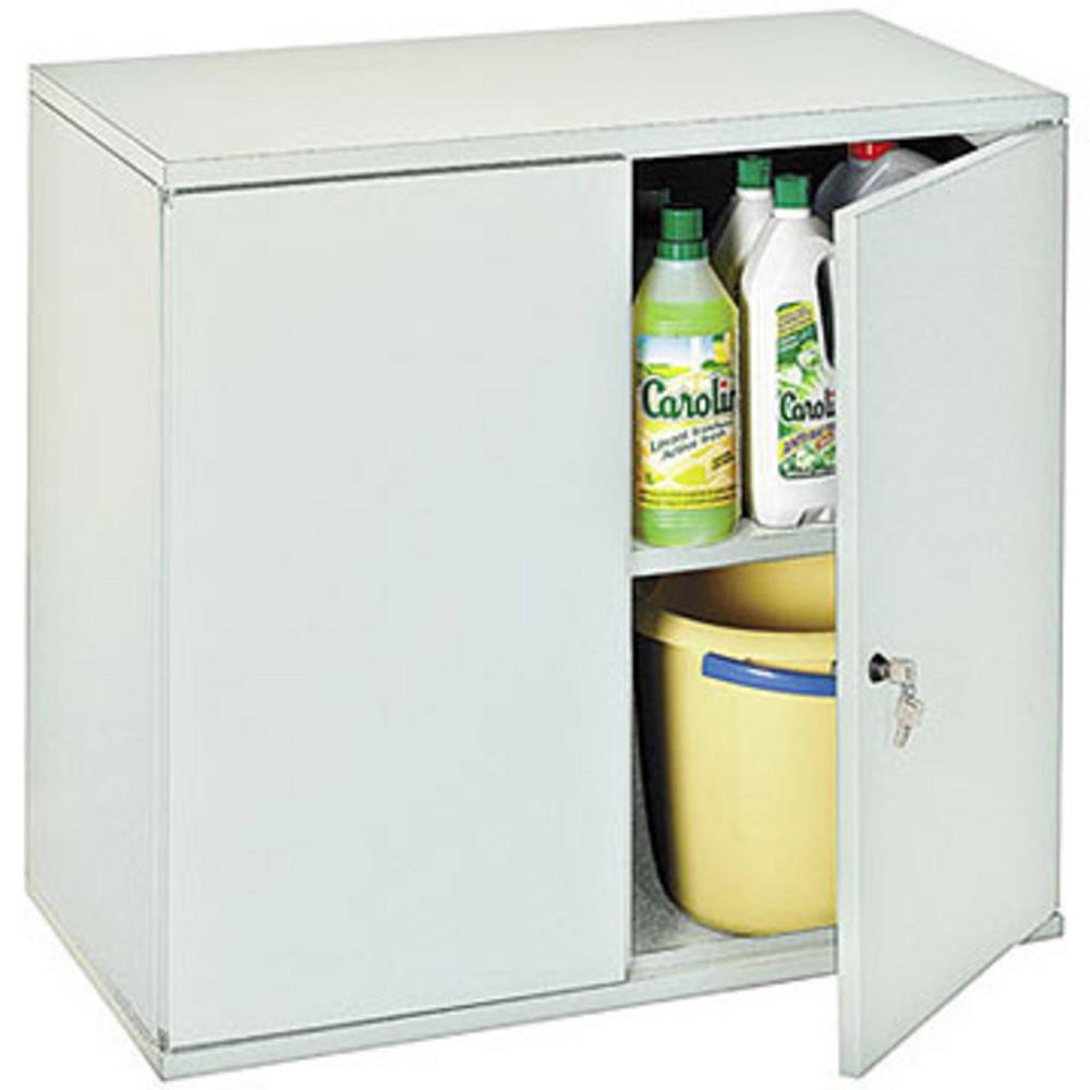 Armoire m�tal Kube portes battantes - H 72  x  L 80 cm - Corps Gris - Portes Grises