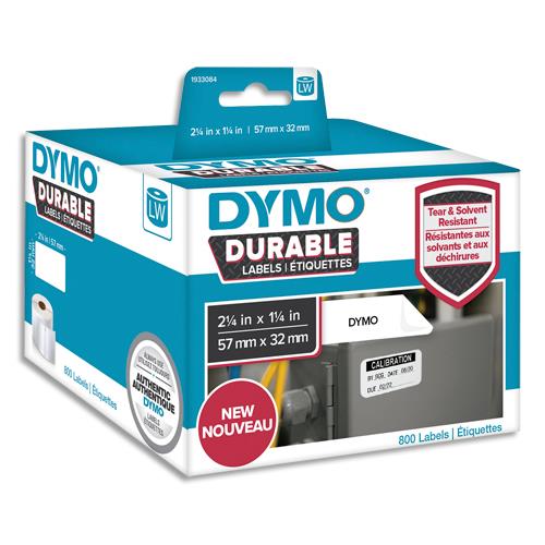 Etiquettes Dymo Labelwriter - durable - noir/blanc - 57 x 32 mm - rouleau de 800