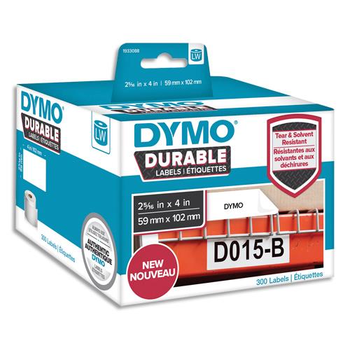 Etiquettes Dymo Labelwriter - durable - noir/blanc - 59 x 102 mm - rouleau de 300