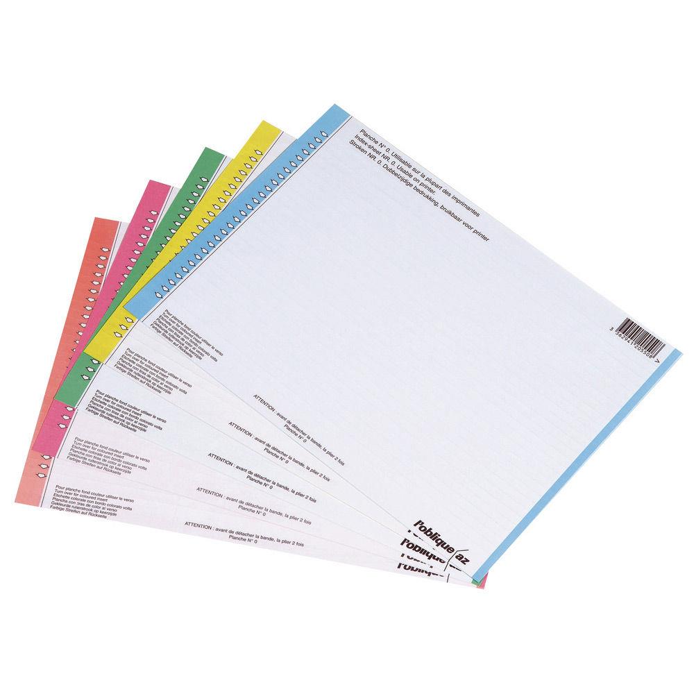 Etiquettes pour dossiers suspendus - n 0 pour dossier tiroir - coloris assortis - sachet de 250 tiquettes