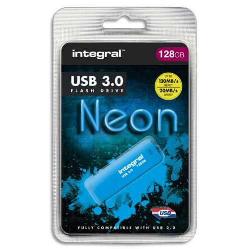 Integral infd128gbneonb3.0 lecteur usb flash 128 go usb type-a 3.2 gen 1 (3.1 gen 1) bleu