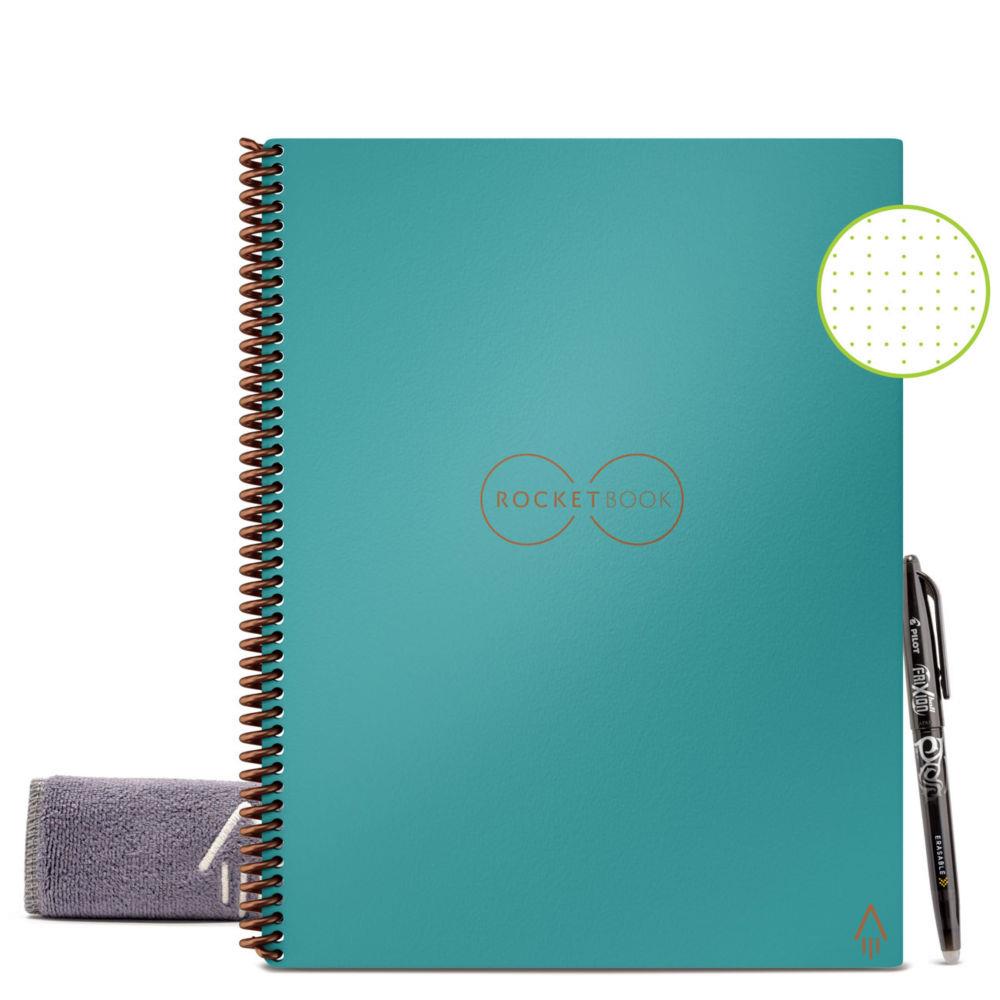 Cahier connect Rocketbook Core Letter - A4 - rutilisable 32 pages  points  - Bleu