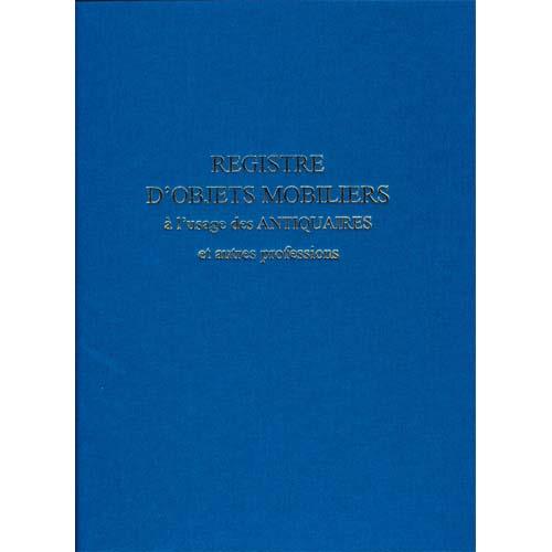 Registre objet mobilier usage antiquaire & brocanteur Lebon & Vernay - 104 pages - bleu - format 25 x 32 cm
