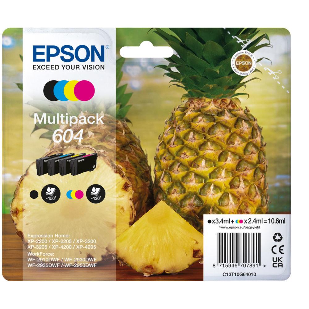 Cartouches pour imprimantes - Epson 604 cartouche d'encre 4 pice(s) original rendement standard noir, cyan, magenta, jaune