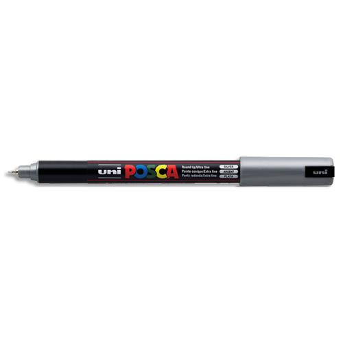 Marqueur peinture  l'eau Posca PC-1MR - pointe calibre extra-fine 0,7 mm bague mtal - argent