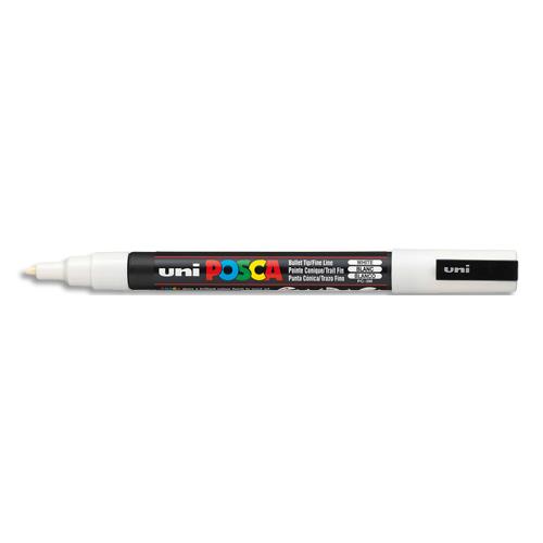 Marqueur peinture  l'eau Posca PC-3M - pointe conique polyester fine 1,5 mm - blanc