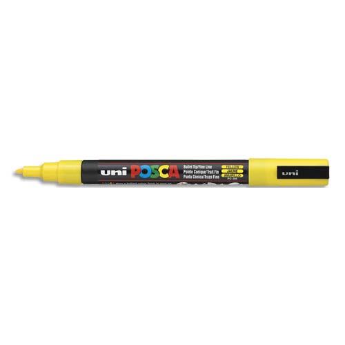 Marqueur peinture  l'eau Posca PC-3M - pointe conique polyester fine 1,5 mm - jaune