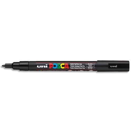 Marqueur peinture  l'eau Posca PC-3M - pointe conique polyester fine 1,5 mm - noir