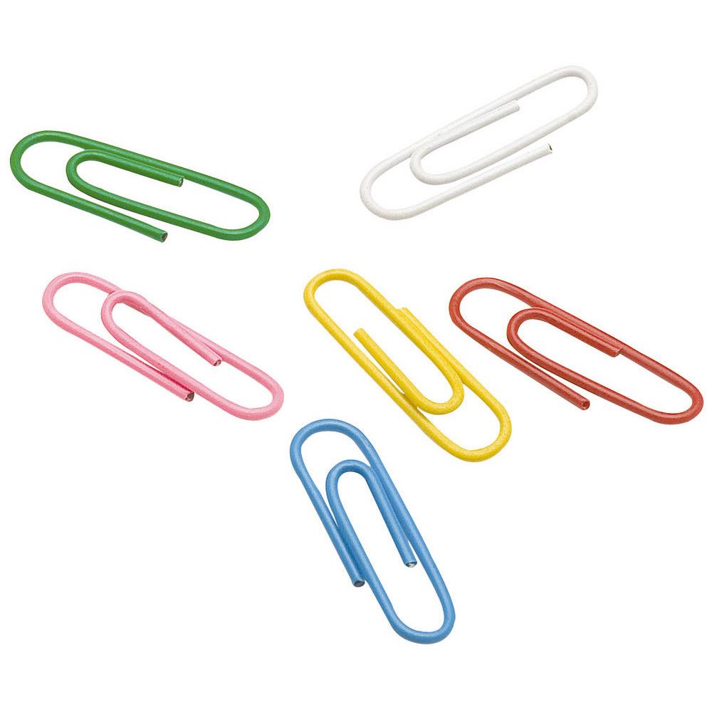 Bote de 100 trombones  25 mm - coloris assortis - paquet 100 units