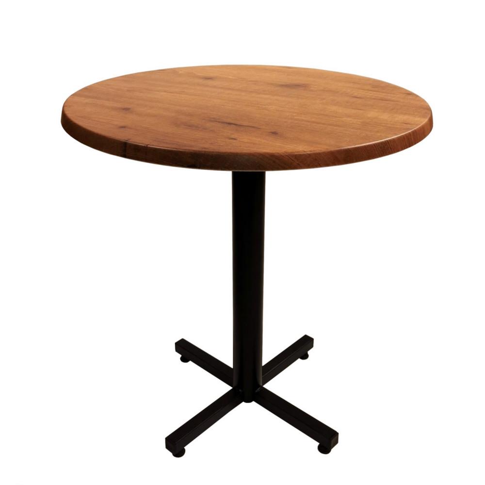 Table Brown plateau rond 70cm Colorado - Pied central Noir
