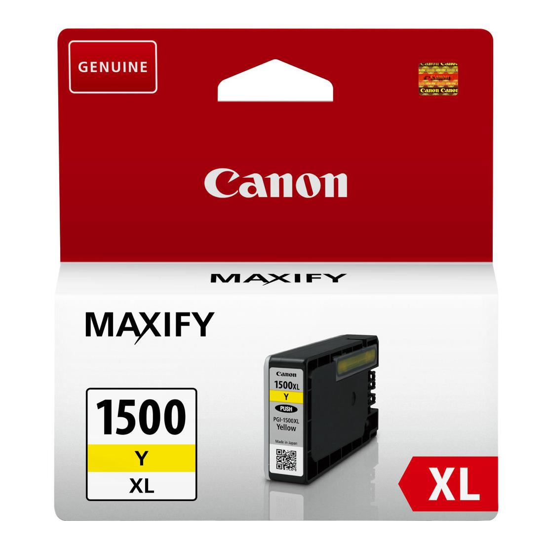 Cartouches pour imprimantes - Canon cartouche d'encre jaune haut rendement pgi-1500xl