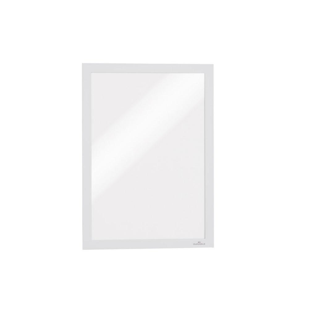 Pochette murale Durable Duraframe Cadre d'affichage adhsif A4 - Cadre Blanc - Sachet de 2