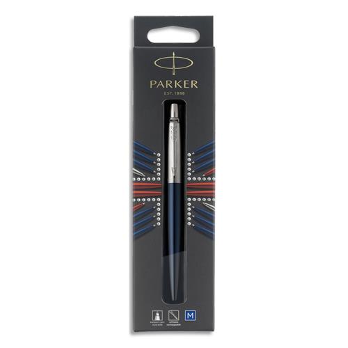 Stylo bille Jotter Parker - pointe moyenne - bleu et chrome