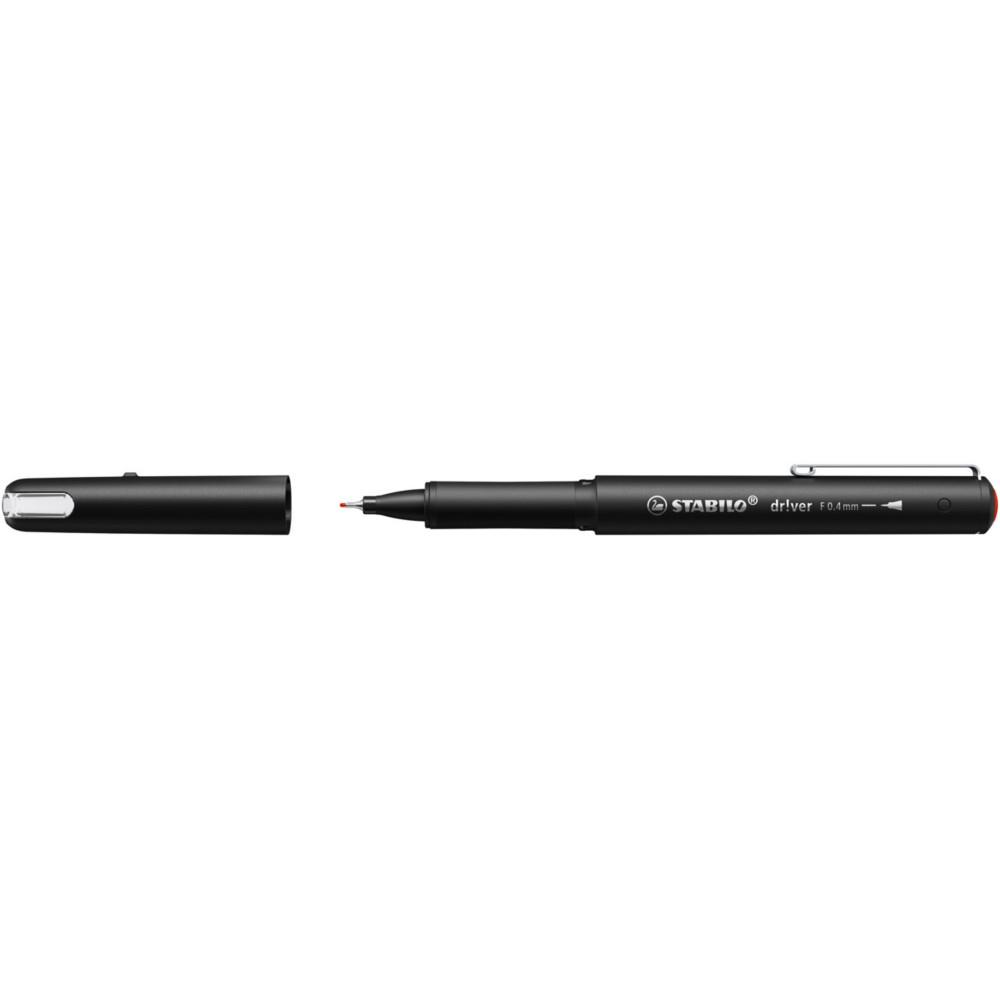 Stylo-feutre Dr!ver Stabilo pointe fine -0,4 mm - Corps en plastique biosourc� - Encre rouge