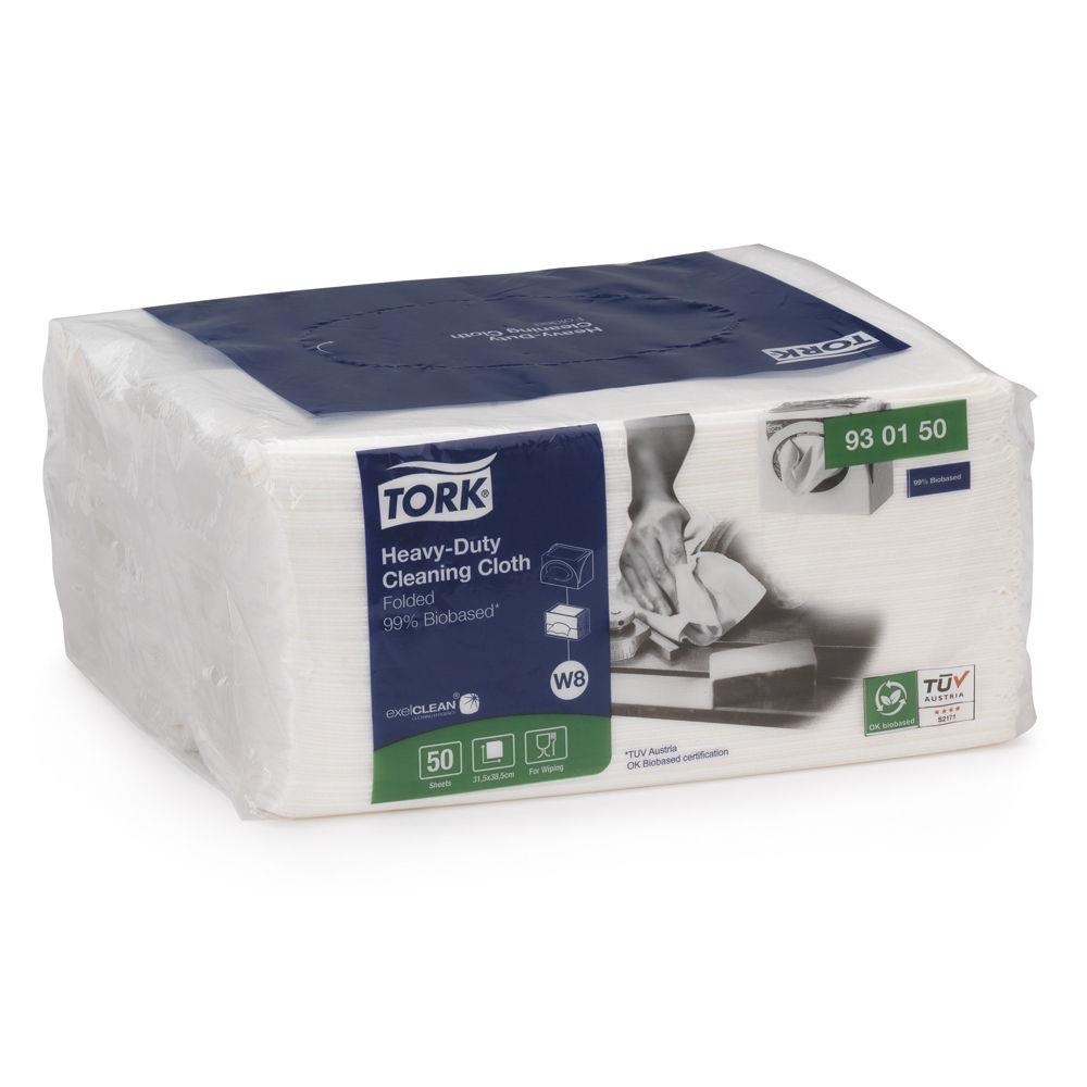 Chiffon non-tiss W8 biosourc Tork  - 930150 - Bote de 50 - pour TORK W8