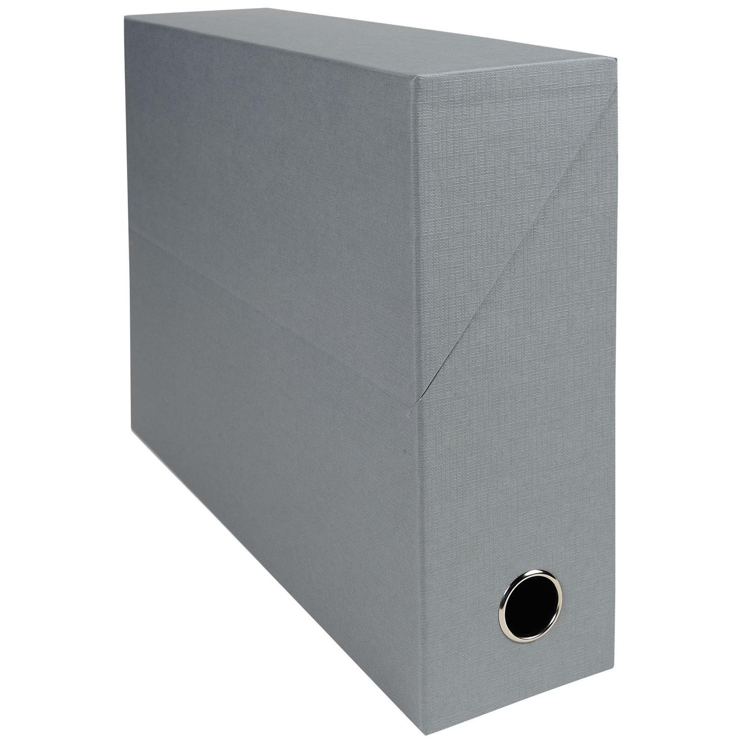 Bote de transfert Exacompta - en carton rigide recouvert de papier toil - dos 9 cm - gris
