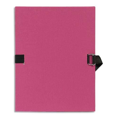 Chemise  dos extensible avec sangle - format 24 x 32 - qualit toile - Coloris Bordeaux