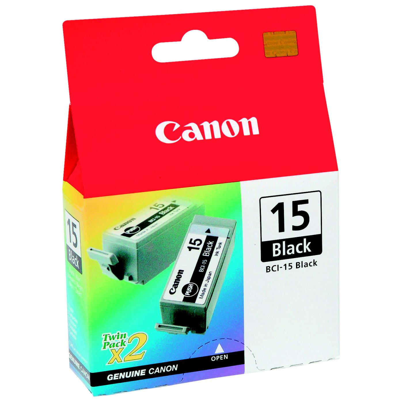 Cartouches pour imprimantes - Canon cartouche d'encre noire bci-15bk (lot de deux cartouches)