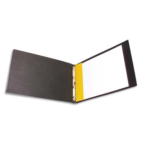 Classeur 4 anneaux en PVC Claircell - format A3  l'italienne - noir