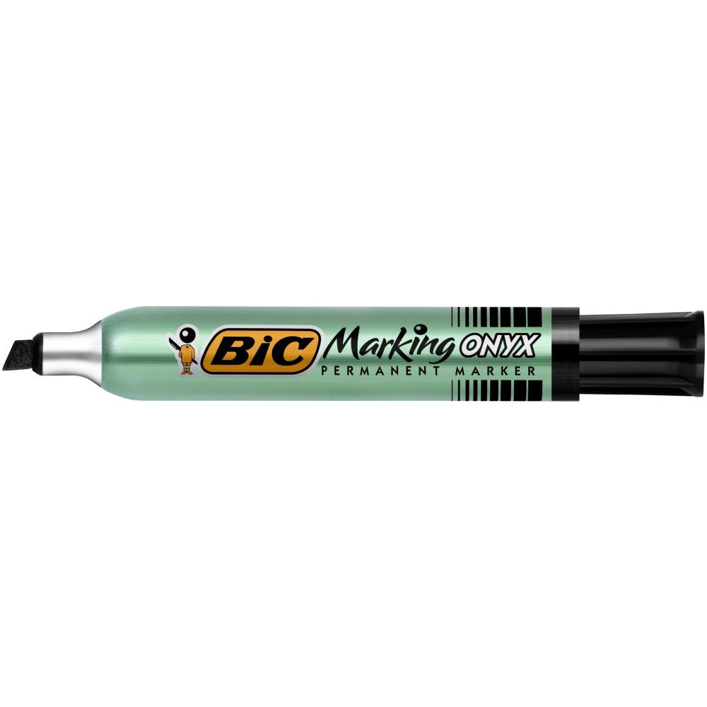 Marqueur permanent Onyx Marker 1591 - pointe biseau - corps mtal grande contenance - encre noire