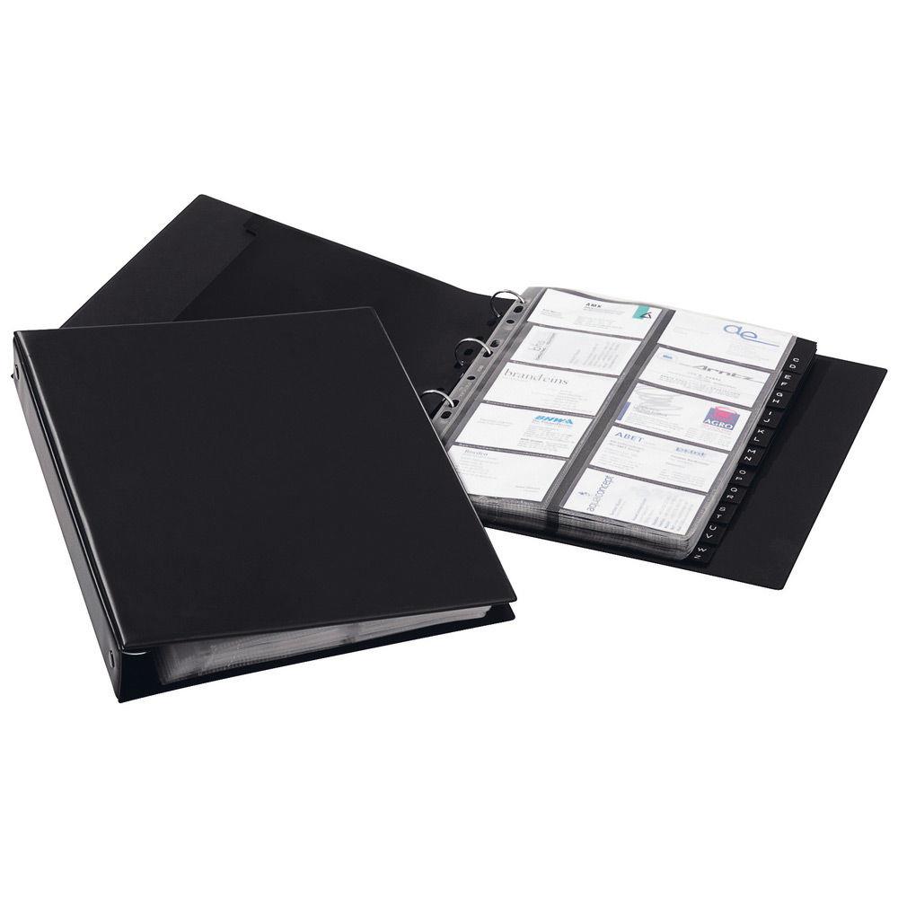 Porte-cartes Durable Visifix Economy - 400 compartiments - 12 parties - pr-imprim : A-Z - avec index alphabtique - noir