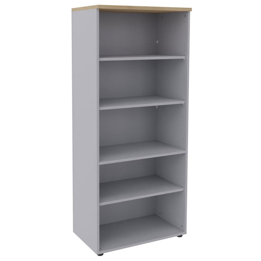 Meuble haut Tempo sans portes - H180 x L 80 x P 47 cm - corps aluminium - top ch�ne