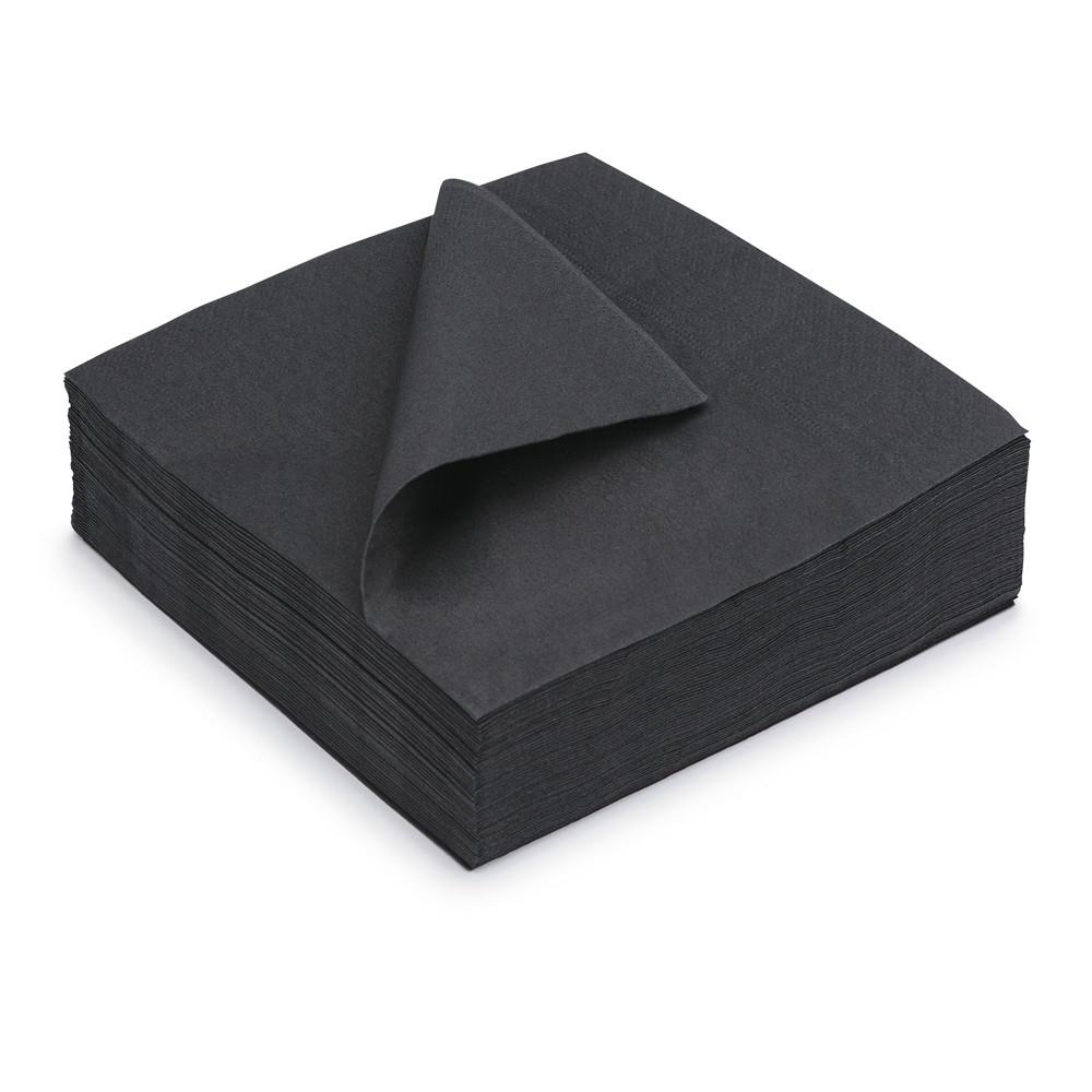 Serviettes de table jetables 33 x 33 cm Noir - Lot de 50