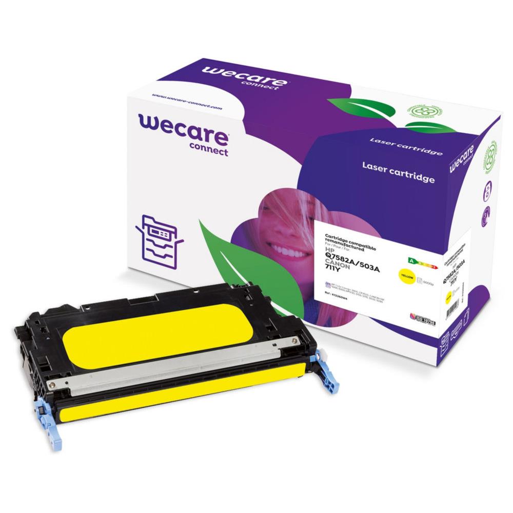 Cartouche toner remanufacture Wecare - compatible pour HP 503A - Q7582A - jaune