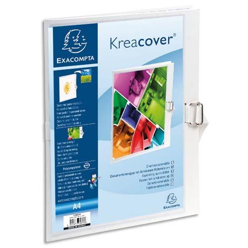 Chemise  dos extensible personnalisable Exacompta Krea Cover - en balacron - dos 13 cm - coloris blanc