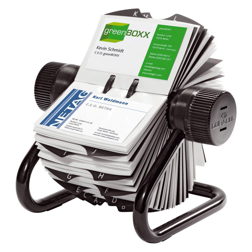 Fichier rotatif Durable Visifix - 400 cartes - onglets A-Z - noir