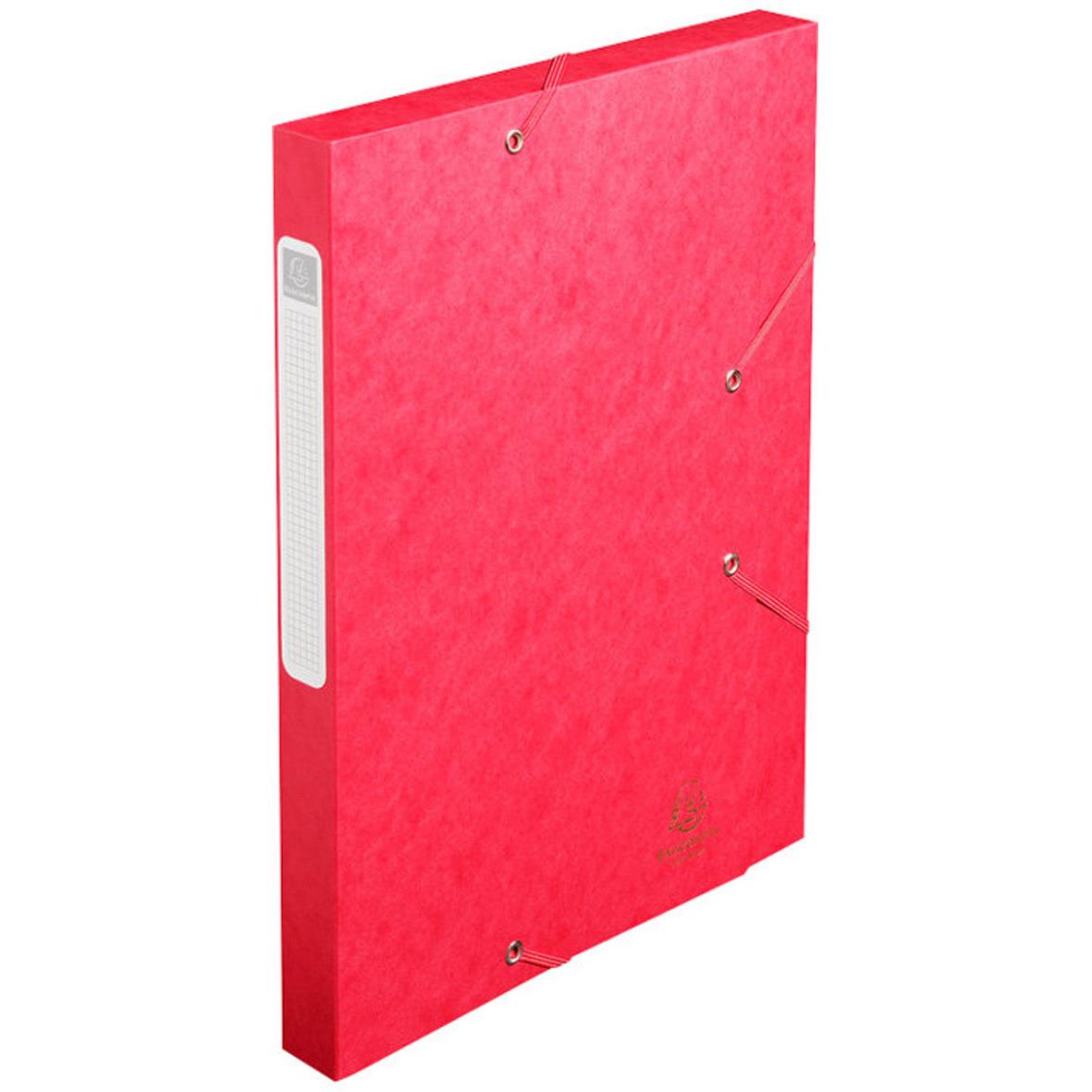 Bote de classement Exacompta pour format 24 x 32 cm, Dos de 25 mm Carte lustre - Rouge - Lot de 25