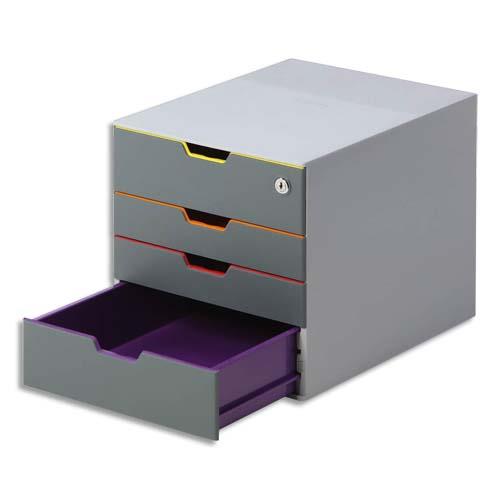 Module de classement Varicolor Safe - avec serrure � cl� - 4 tiroirs - L28 x H29,2 x P35,6 cm