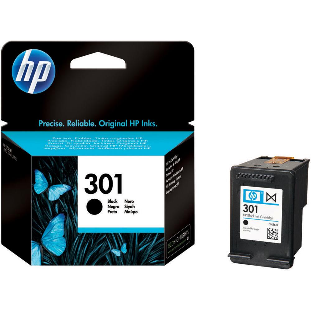 Cartouches pour imprimantes - Hp 301 cartouche d'encre noir authentique