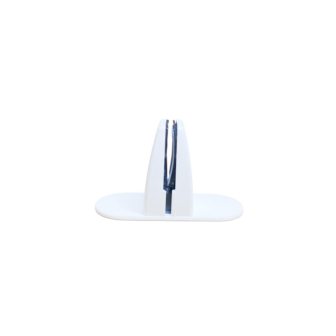 Pinces de fixation Alba pour panneau, cloison ou vitre de sparation - A poser ou  fixer - Blanc (jeu 2 units)