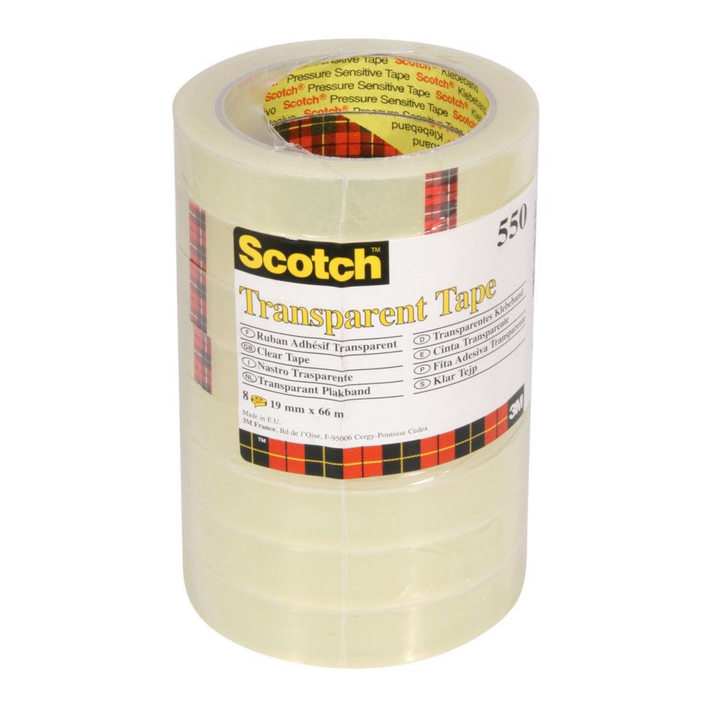 Rouleau adhsif Scotch transparent - 19 mm x 66 m - sachet individuel