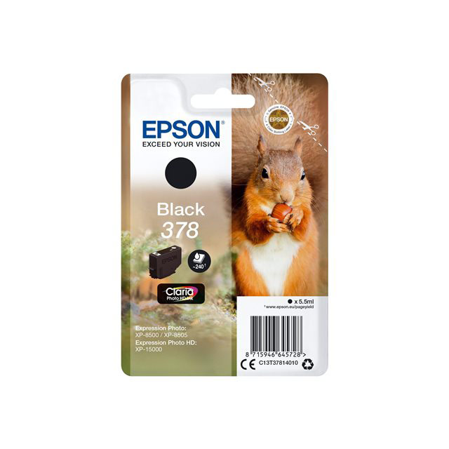 Cartouches pour imprimantes - Epson squirrel singlepack black 378 claria photo hd ink