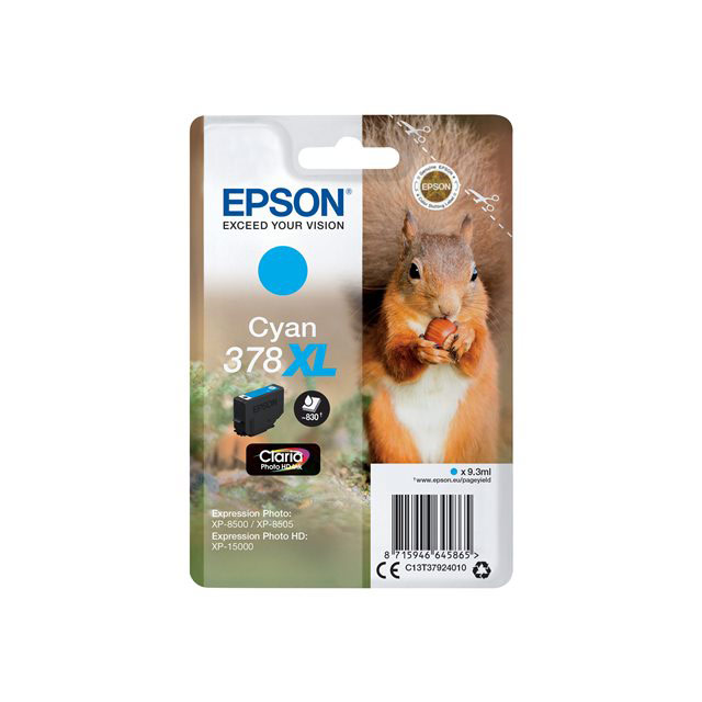 Cartouches pour imprimantes - Epson squirrel singlepack cyan 378xl claria photo hd ink